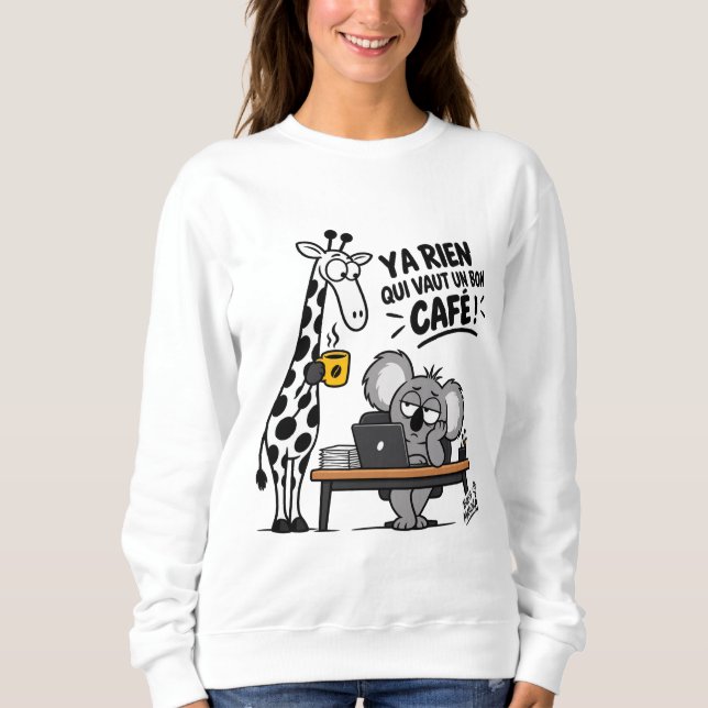 Camiseta Bon Café – Funny Giraffe & Koala (Frente)