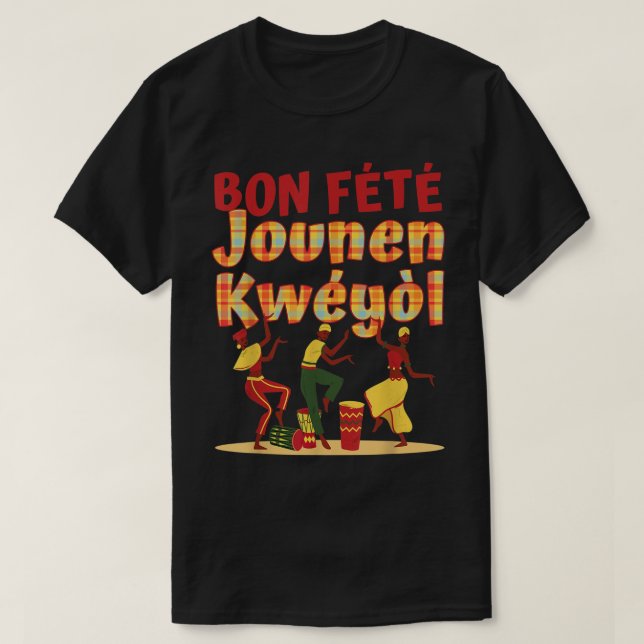 Camiseta Bon Fete Jounen Kweyol - Feliz Dia do Crioulo Madr (Frente do Design)