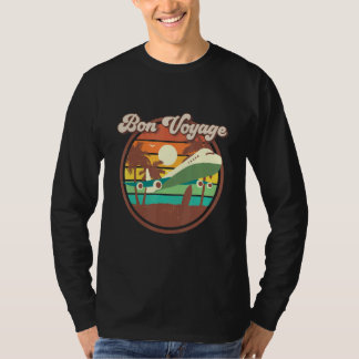 Camiseta Bon Voyage Retro Vacation Travel Air Plane Beach P