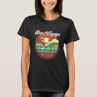 Camiseta Bon Voyage Retro Vacation Travel Air Plane Beach P