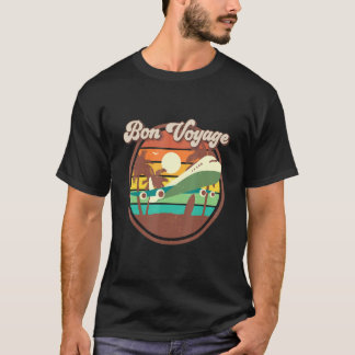 Camiseta Bon Voyage Retro Vacation Travel Air Plane Beach P