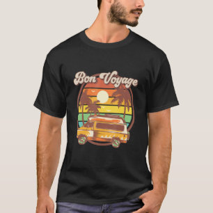 Camiseta Bon Voyage Retro Vacation Van Beach Palm Trees