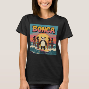 Camiseta Bonca Panda Engraçado Ama Esquadrão de Surf Garota