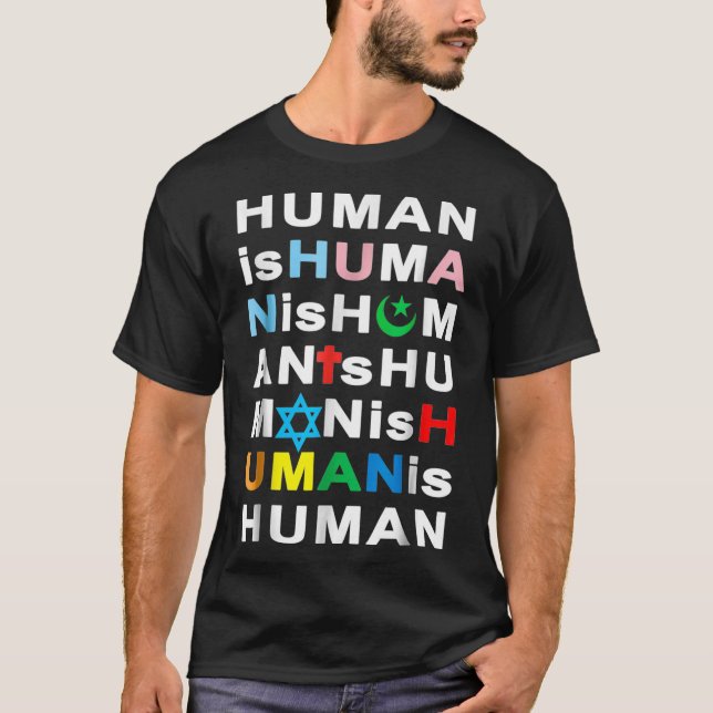 Camiseta Bondade Coexistir Judeu Muçulmano Transmuçulmano C (Frente)