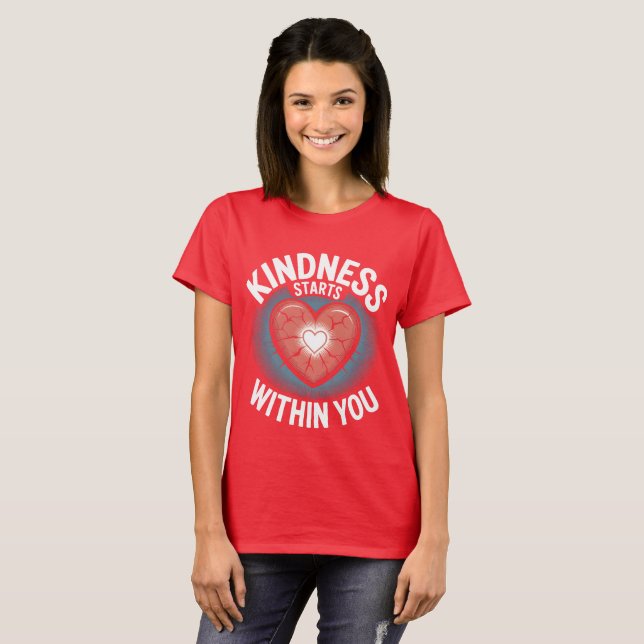 Camiseta Bondade e cura - citação inspiradora (Frente Completa)