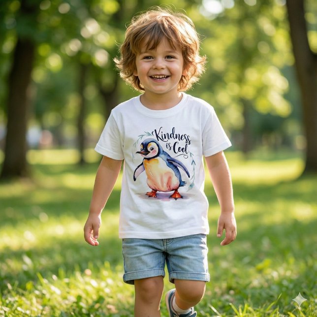 Camiseta Bondade É Legal Camisa-T Pinguim (Spread kindness with this adorable penguin, "Kindness is cool" t-shirt! )