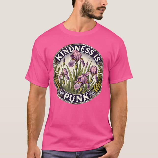 Camiseta Bondade É Trabalho de arte De Flor Roxo Iris (Frente)