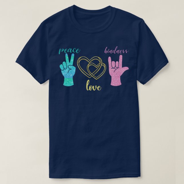 Camiseta Bondade Hippie - Sinal de Paz Presente (Frente do Design)