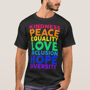 Camiseta Bondade Igualdade Amor LGBTQ Bandeira Gay Prid