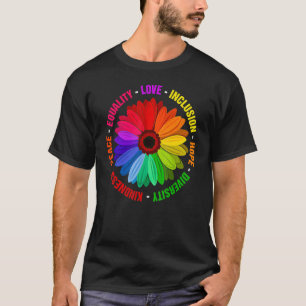 Camiseta Bondade Igualdade de paz Inclusão de amor Fígados