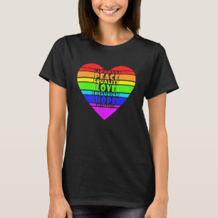 Camiseta Bondade Igualdade de paz Inclusão de amor Fígados 