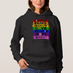 Camiseta Bondade Igualdade de paz Inclusão de amor Fígados