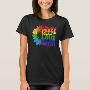 Camiseta Bondade Igualdade de paz Inclusão de amor Fígados 