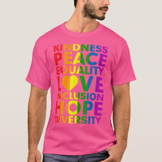 Camiseta Bondade Igualdade de Paz Inclusão Diversidade Huma