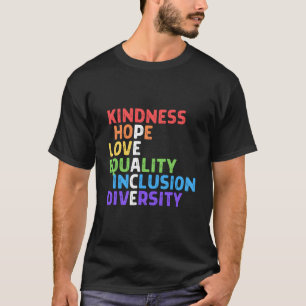 Camiseta Bondade Igualdade de Paz Inclusão Diversidade Huma