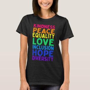 Camiseta Bondade Igualdade de Paz Inclusão Diversidade Huma