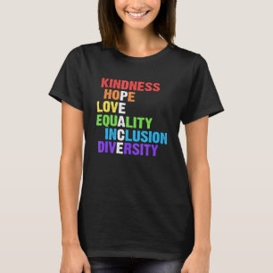 Camiseta Bondade Igualdade de Paz Inclusão Diversidade Huma