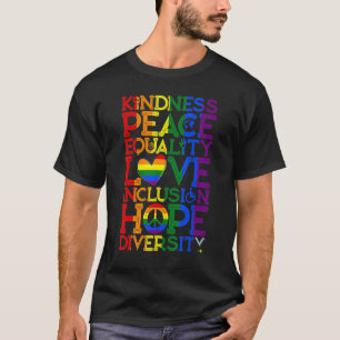 Camiseta Bondade Igualdade de Paz Inclusão Diversidade Huma