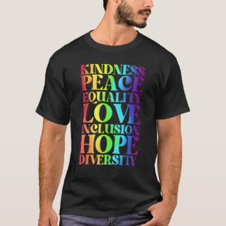 Camiseta Bondade Igualdade de Paz Inclusão Diversidade Huma