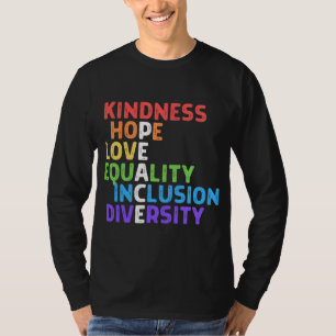 Camiseta Bondade Igualdade de Paz Inclusão Diversidade Huma