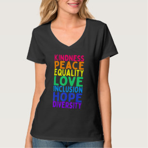 Camiseta Bondade Igualdade de Paz Inclusão Diversidade Huma
