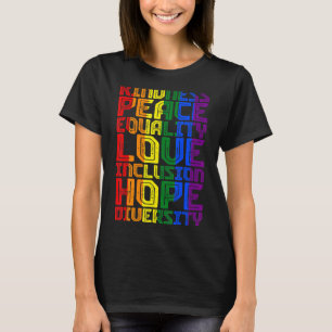 Camiseta Bondade Igualdade de Paz Rainbow Gay Black Orgulho