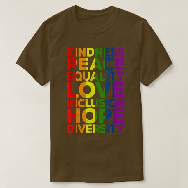 Camiseta Bondade Igualdade Paz Diversidade de Direitos Huma (Frente do Design)