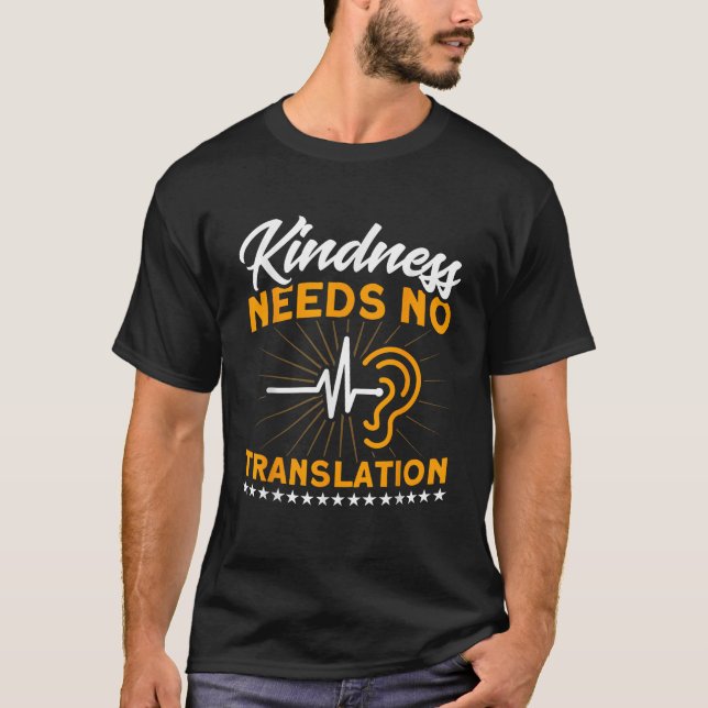 Camiseta Bondade Não Precisa De Tradução Língua De Sinais S (Frente)