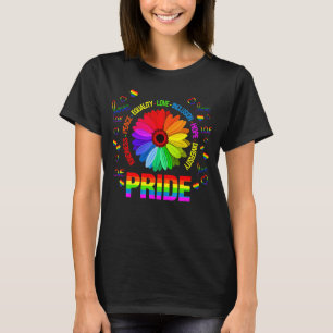 Camiseta Bondade Paz Igualdade Amor Daisy Rainbow Love Lg