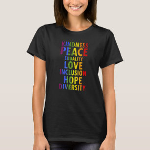 Camiseta Bondade Paz Igualdade Amor Designs Legal Do Orgulh