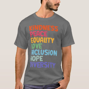 Camiseta Bondade Paz Igualdade Amor Esperança Diversidade H