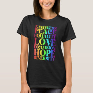 Camiseta Bondade Paz Igualdade Inclusão Diversidade Humano