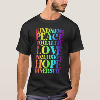 Camiseta Bondade Paz Igualdade Inclusão Diversidade Humano