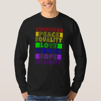 Camiseta Bondade Paz Inclusão Esperança Arco-íris Para Gays