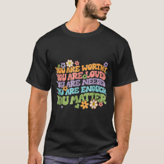 Camiseta bondade seja gentil groovy conscientização da saúd