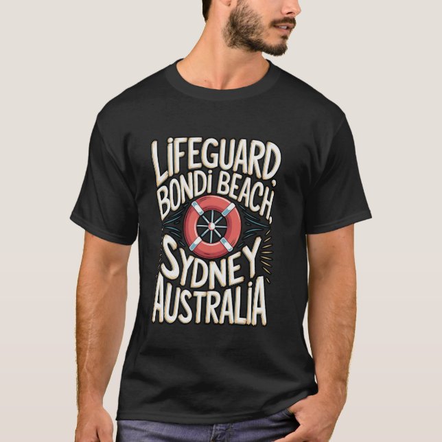 Camiseta Bondi Beach Lifeguard Cross Graphic (Frente)