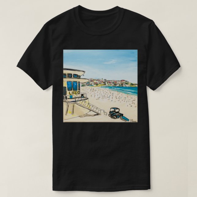 Camiseta Bondi Beach Lifeguards Hut (Frente do Design)