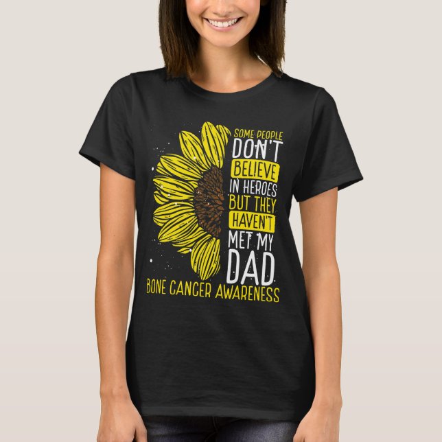 Camiseta Bone Cancer Awareness Ribbon Dad Warrior (Frente)