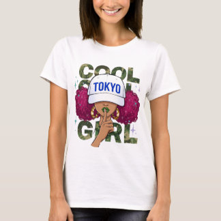 Camiseta Boné de beisebol Cool Girl Tokyo Camo Tipografia