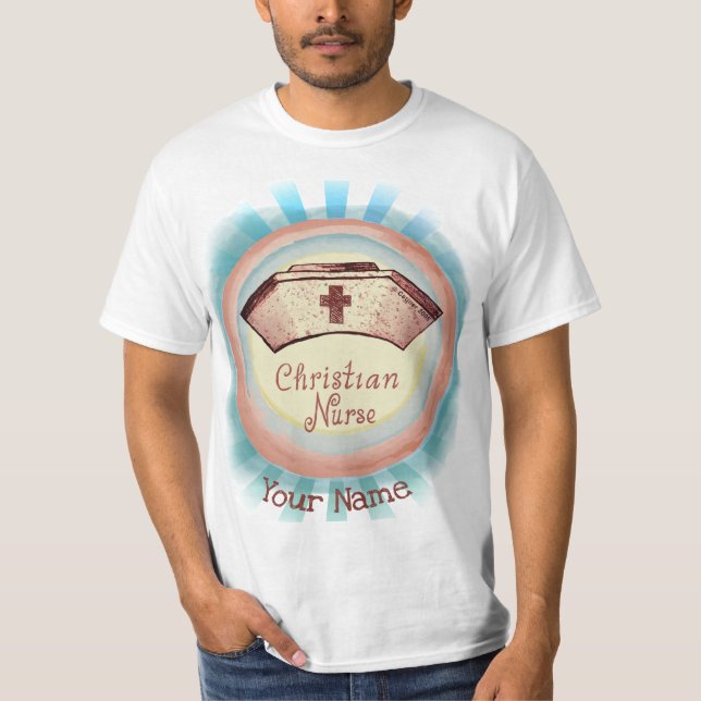 Camiseta Boné de enfermeiro cristão (Frente)