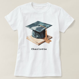 Camiseta Boné de formatura e Livro