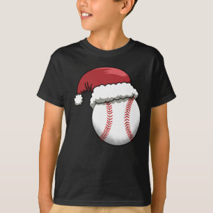 Camiseta Boné de Natal do Papai Noel de Beisebol