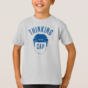 Camiseta Boné de Pensamento do Capacete Azul de Hóquei Ju
