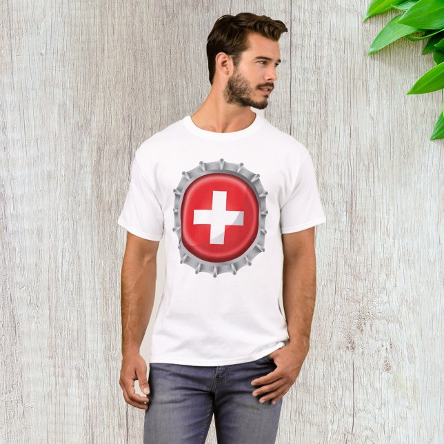 Camiseta Boné do frasco do sinalizador de suiça (Criador carregado)