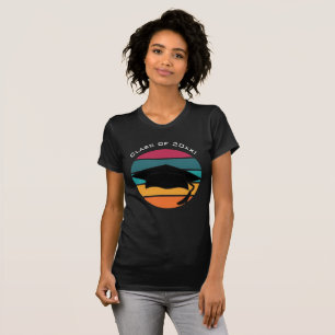 Camiseta Boné Mortarboard do Formando de Graduação Retro