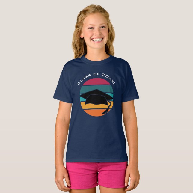 Camiseta Boné Mortarboard do Formando de Graduação Retroati (Frente Completa)