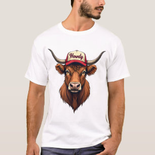 Camiseta Boné Trucker Western Vintage Howdy Highland Cow St