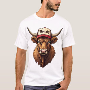 Camiseta Boné Trucker Western Vintage Howdy Highland Cow St