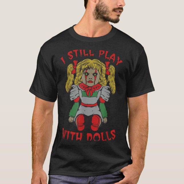 Camiseta Boneca Assustadora de Halloween - Humor Sarcástico (Frente)