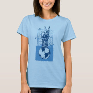 Camiseta Boneca azul das senhoras da paz da construção
